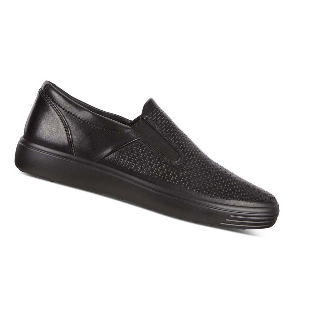 Férfi Ecco Soft 7 Slip-on Tornacipő Fekete | HU 635WNB